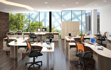 Набор мебели в офис SIMPLE с эргономичными столами и тумбами в Липецке - предосмотр 3